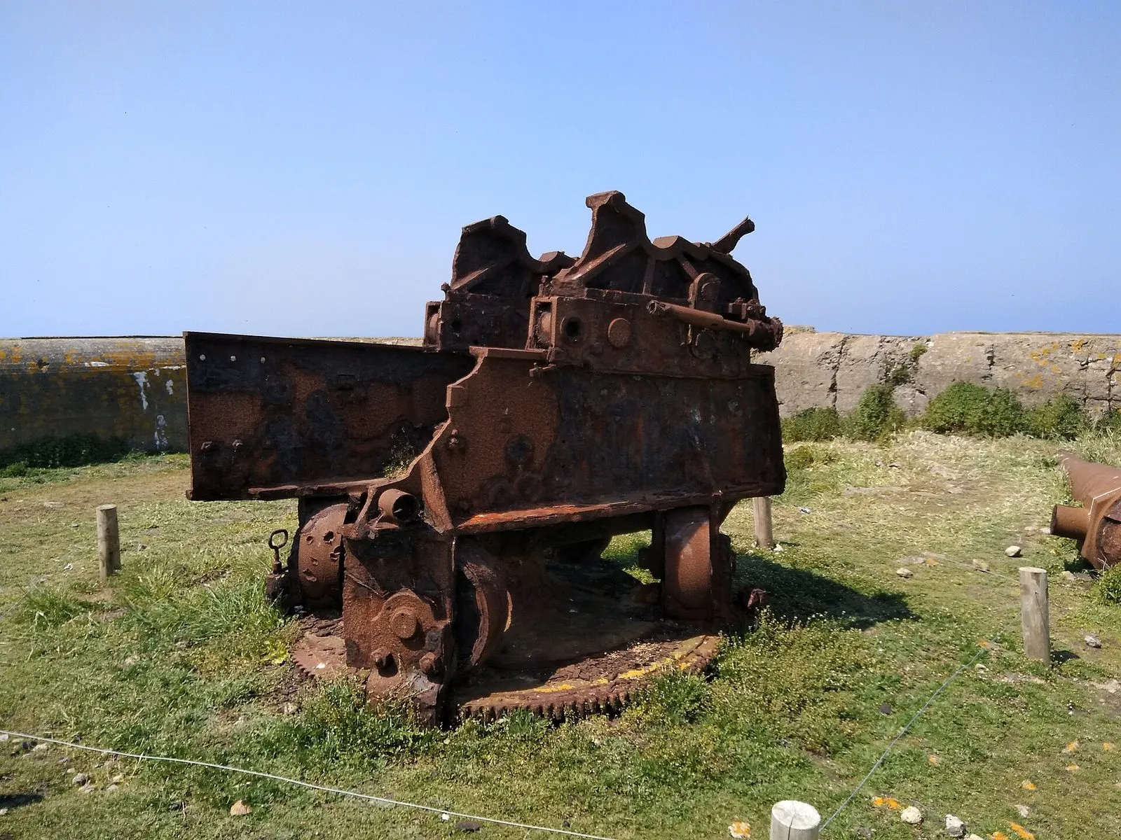 Remains of a 194 mm gun destroyed by the 1944 bombing on Cézembre island