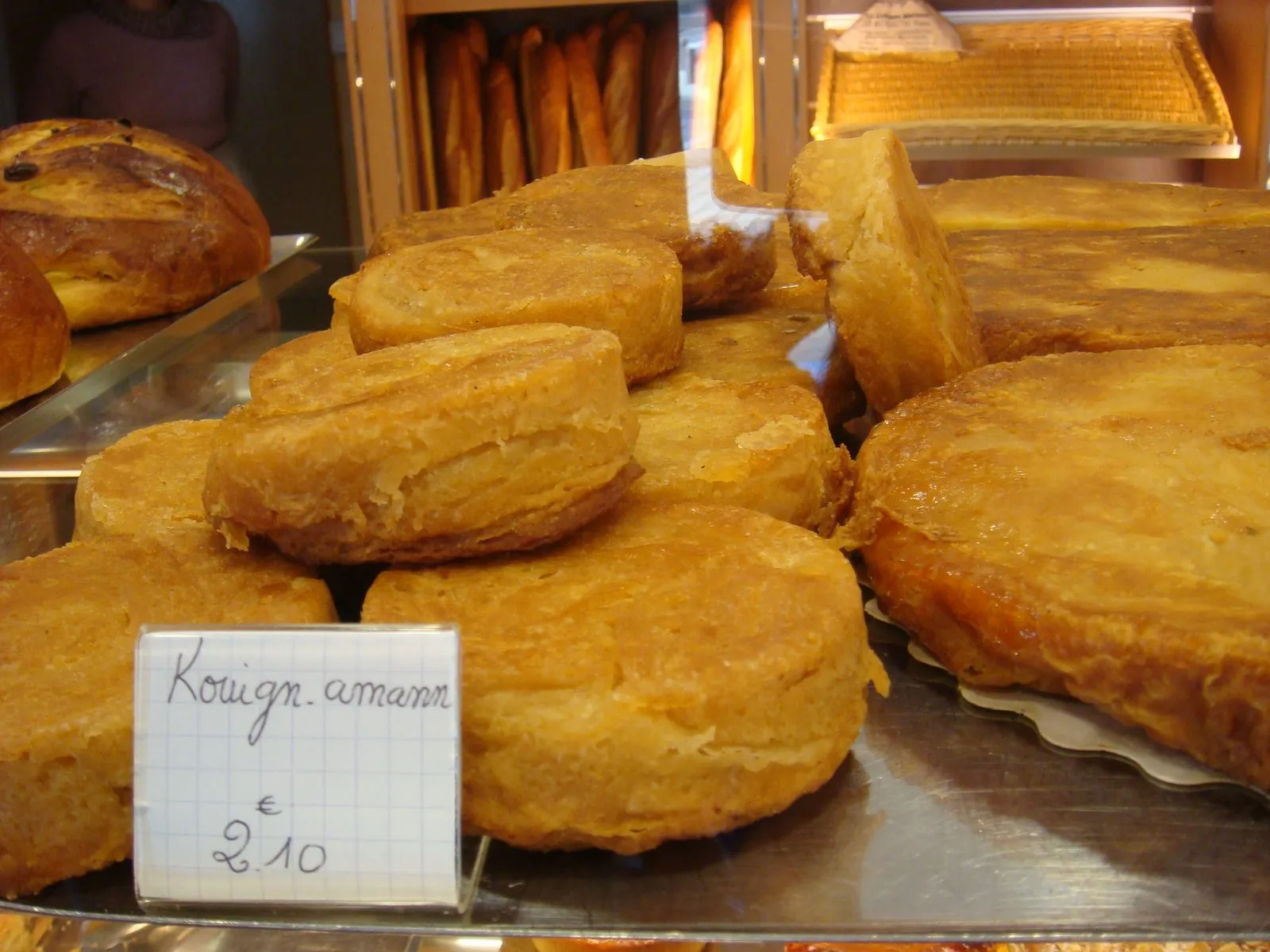 Kouign-amann in a bakery window