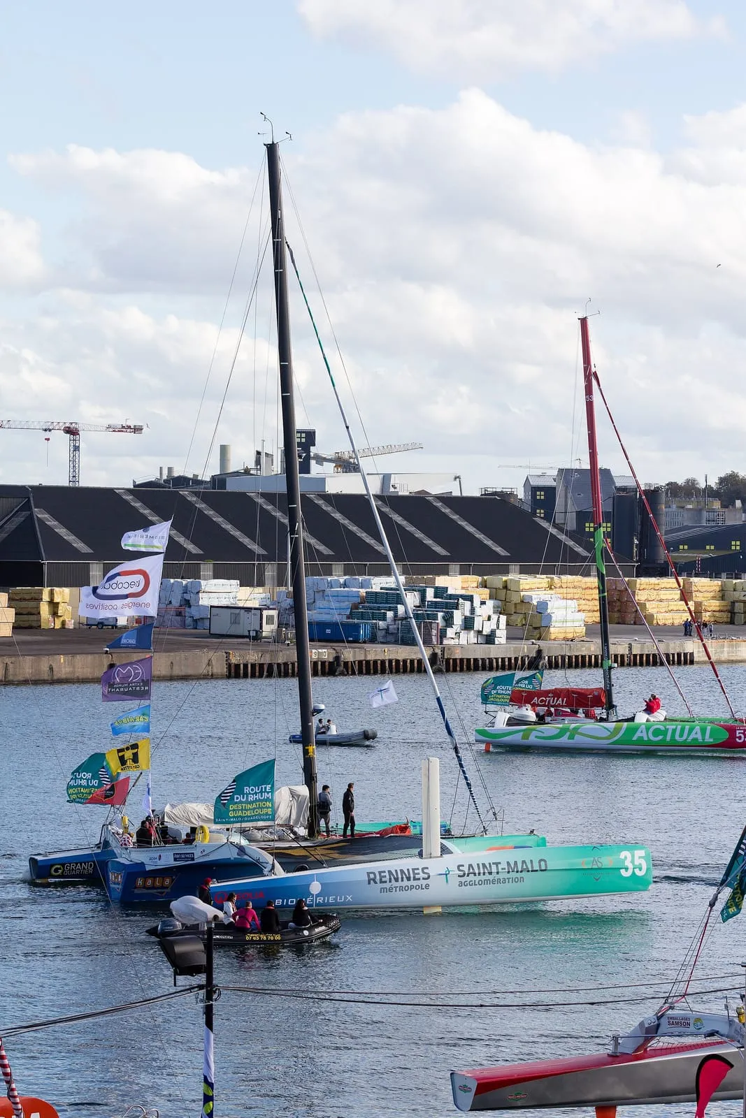 Yachts at the start of the 2014 Route du Rhum